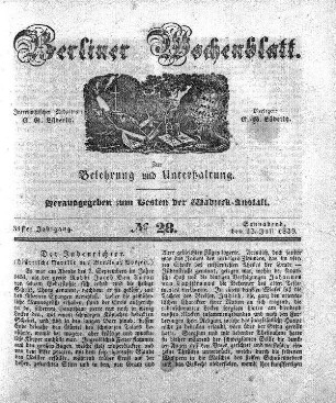 No. 28, Sonnabend, den 13. Juli 1839.