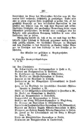 Beilegung des Charakters als Professor an Oberlehrer höherer Lehranstalten : [D. Höhere Lehranstalten]