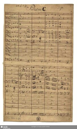 Jauchzet dem Herrn alle Welt - Mus.3494-E-506 : V (3), Coro, orch, bc