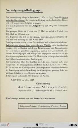 Versteigerungs-Bedingungen