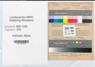 Entnazifizierung Maria Antrecht, geb. 25.01.1888 (Postsekretaerin)