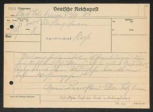Brief von Ober Salzbrunn / Bürgermeister an Gerhart Hauptmann