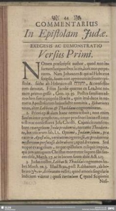 Exegesis Ac Demonstratio Versus Primi