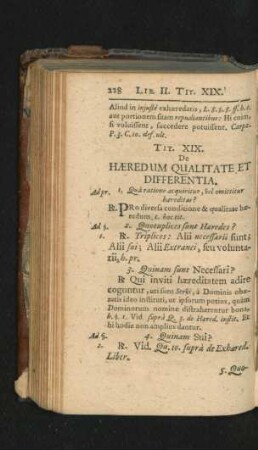 Tit. XIX. De Haeredum Qualitate Et Differentia.