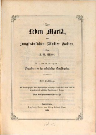 Das Leben Mariä, der jungfräulichen Mutter Gottes