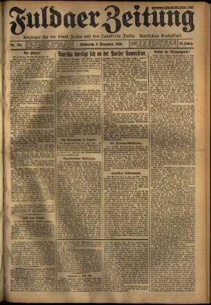Erste Ausgabe vom Mittwoch, den 05. Dezember 1928.