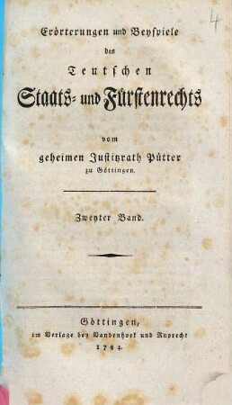 Erörterungen und Beyspiele des Teutschen Staats- und Fürstenrechts, [2],4. Beschluß der XIV. Erörterung von der Hessischen Kirchenverfassung und XV. von der geistlichen Gerichtbarkeit über die Evangelischen in der Oberlausitz