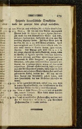 Folgende hauptsächliche Druckfehler wolle der geneigte Leser gütigst verbessern
