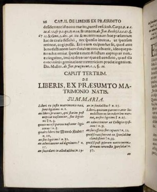 Caput Tertium. De Liberis, Ex Præsumto Matrimonio Natis.