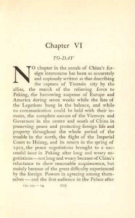 Chapter VI. To-day