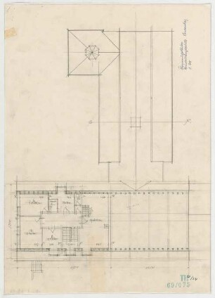 Fischer, Theodor; Lindenberg / Allgäu (Bayern); Haushaltungsschule mit Ökonomiegebäude und Kapelle - Grundriss