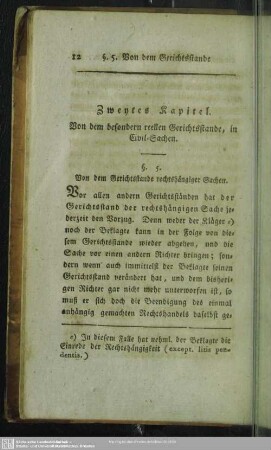 Zweites Kapitel. Von dem besondern reellen Gerichtsstande, in Civil-Sachen