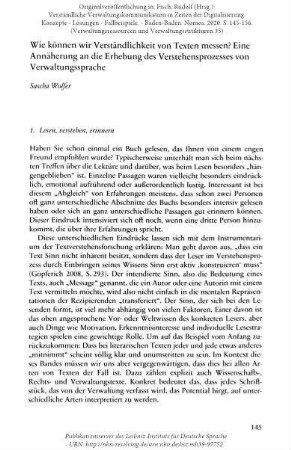 Wie können wir Verständlichkeit von Texten messen? Eine Annäherung an die Erhebung des Verstehensprozesses von Verwaltungssprache