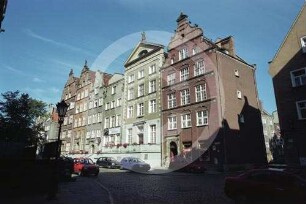 Fassaden der Bürgerhäuser in der ul. Chlebnica (Brotbänkengasse) in Danzig