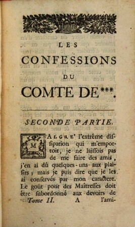Les Confessions Du Comte D. ... : Écrites par lui-même à un Ami. 2