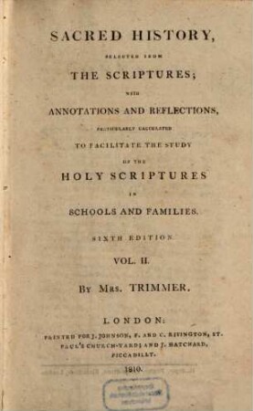 Sacred History : selected from the scriptures with annotations and reflections, 2