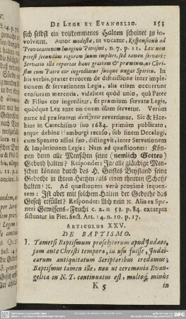 Articulus XXV. De Baptismo