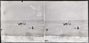 Dieppe. Ruderboot und Badende