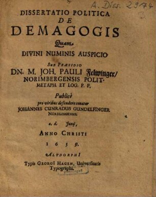 Dissertatio Politica De Demagogis