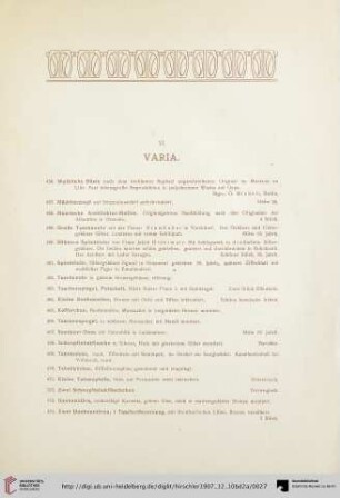VI. Varia (Nr. 456-497)