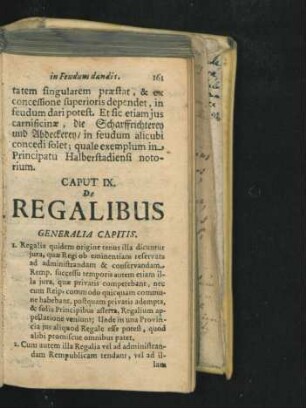 Caput IX. De Regalibus.