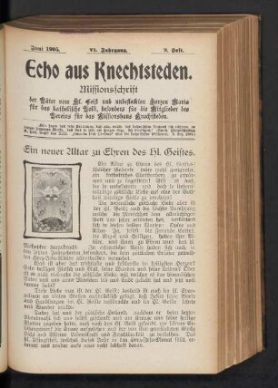 Juni 1905. VI. Jahrgang. 9. Heft