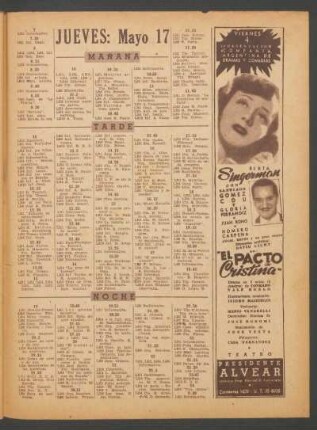 [Programa de] Jueves: Mayo 17