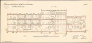 Friedrich-Wilhelms-Universität (Humboldt-Universität) Berlin. Pharmazeutisches Institut in Dahlem: Längsschnitt 1:100