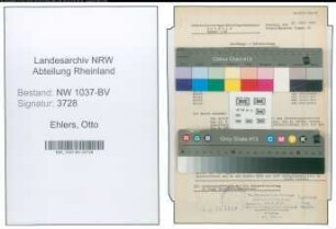Entnazifizierung Otto Ehlers , geb. 26.02.1902 (Steueramtmann)