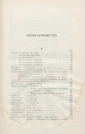 Índice alphabético