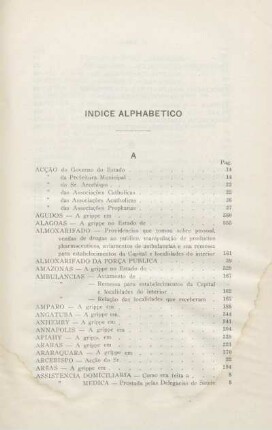Índice alphabético