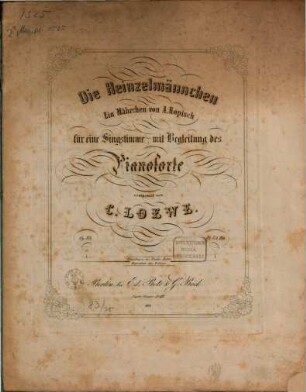 Die Heinzelmännchen : ein Mährchen von A. Kopisch ; für eine Singstimme mit Begleitung des Pianoforte ; op. 83
