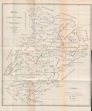 Carte de L'Ancien Diocèse de Besancon par Eugène Biétrix à Valoreille 1901