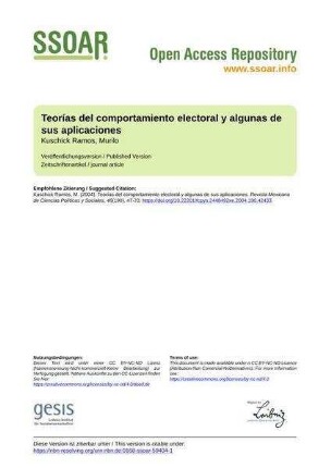 Teorías del comportamiento electoral y algunas de sus aplicaciones