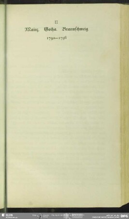 II. Mainz. Gotha. Braunschweig 1792-1796