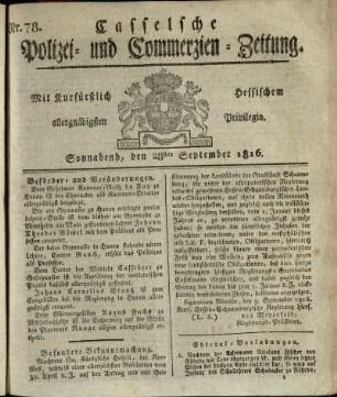 Nr. 78, Sonnabend, den 28sten September 1816