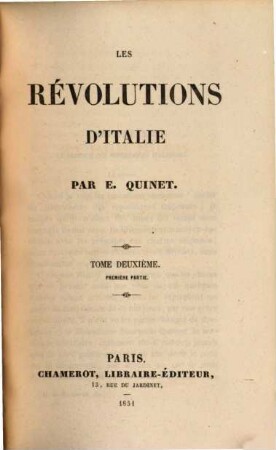 Les revolutions d'Italie, 2