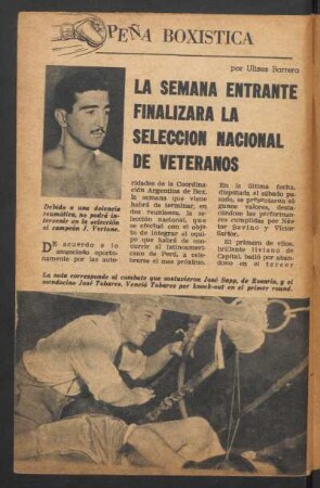 La semana entrante finalizará la selección nacional de veteranos : Peña Boxística