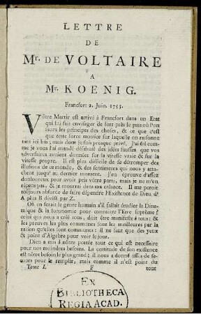 Francfort 2. Juin. 1753.