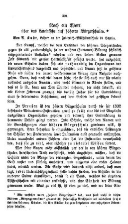 Noch ein Wort über das Lateinische auf höheren Bürgerschulen