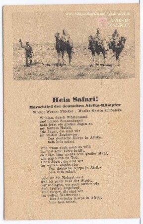 Heia Safari! - Marschlied der deutschen Afrika-Kämpfer