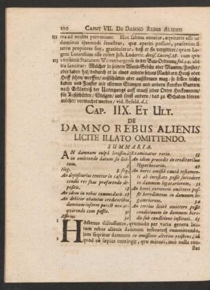 Cap. IIX. Et Ult. De Damno Rebus Alienis Licite Illato Omittendo.