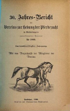 Jahresbericht für das Jahr .... 30. 1889 (1890)