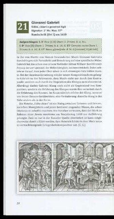 Giovanni Gabrieli, Udite, chiari e generosi figli, Handschrift [Ort ?] um 1610, 2° Ms. Mus. 57h