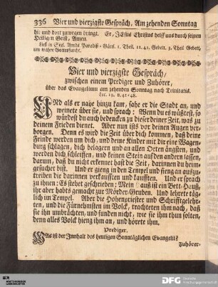 Vier und vierzigste Gespräch, am zehenden Sonntag nach Trinitatis.