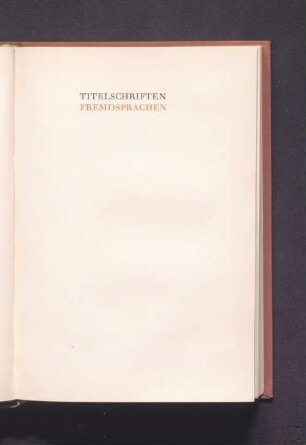 Titelschriften Fremdsprachen