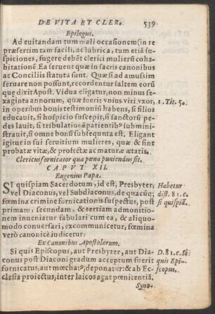 Clericus ornicator qua poena puniendus sit. Caput XII.