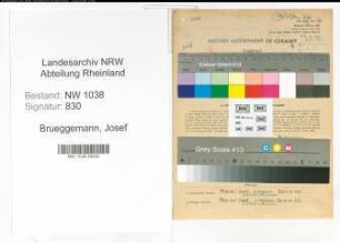 Entnazifizierung Josef Brueggemann , geb. 28.11.1886 (Bahnbeamter)