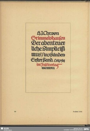 Buchtitel "Der abenteuerliche Simplicissmus"