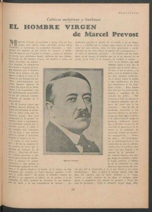 Críticas escépticas y burlanos - "El hombre virgen" de Marcel Prevost
